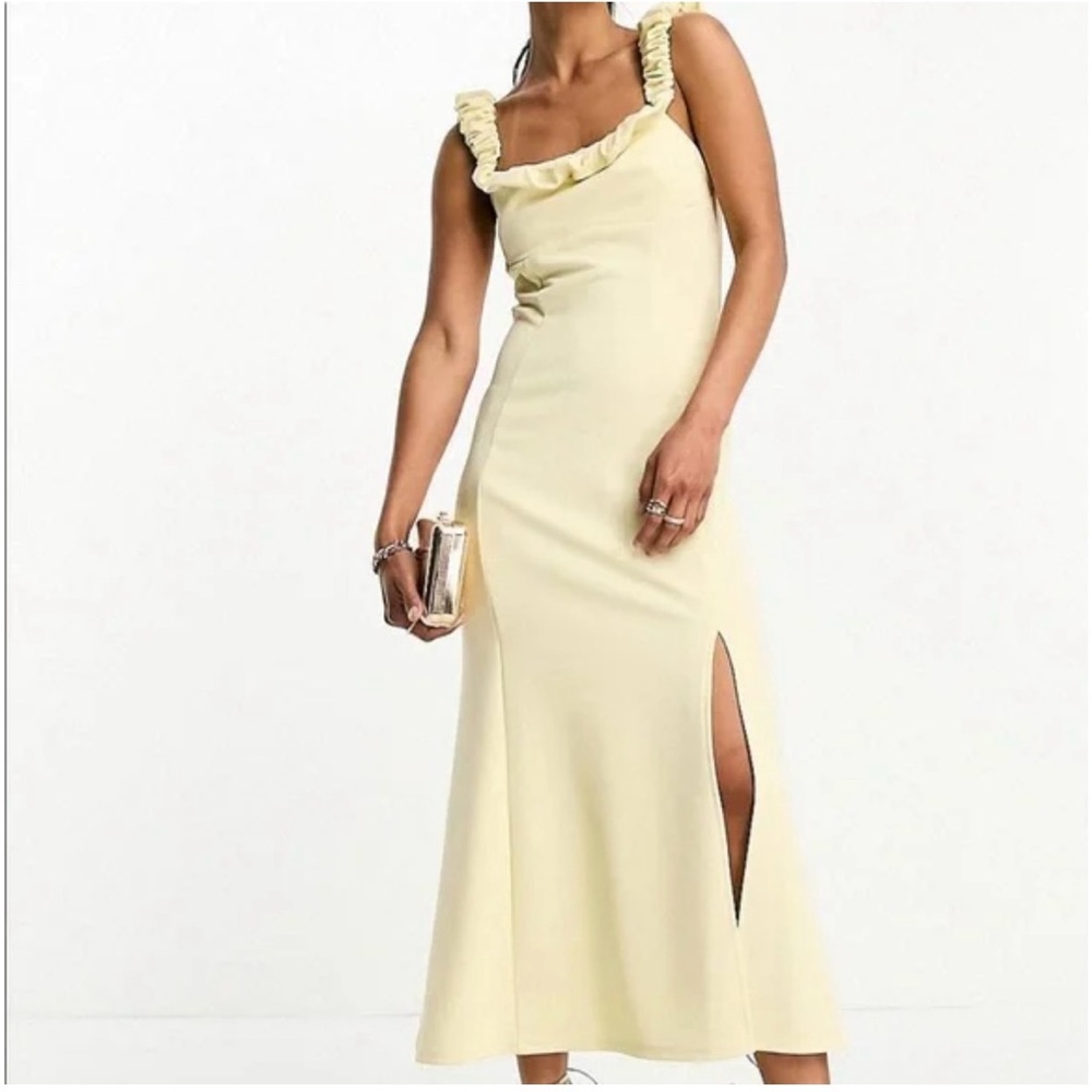 ASOS pale yellow dress